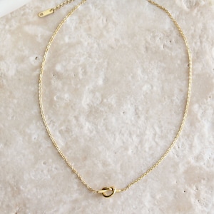 Collier noeud d'amour - Collier noeud infini, collier en or délicat, collier noeud en corde, pendentif promesse en or, cadeau pour elle, cadeau bijoux