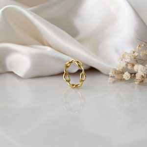 Thick Chain Gold Ring - Buckle Chain Gold Ring, Cuban Link Chain Ring ...