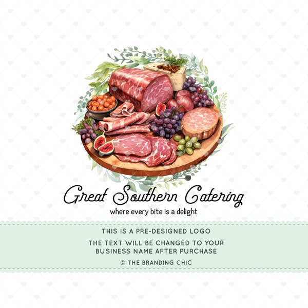 charcuterie logo, catering logo, food logo, picnic logo, premade logo, BBQ logo, fruit logo, business logo, branding package, custom logo