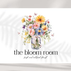 florist logo, flower logo, petals logo, floral logo, boutique logo, bloom logo, blossoms logo, premade logo design, custom logo design