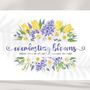 floral logo, daffodil logo, photographer logo, flower logo, florist logo, logo design, tulip logo, premade logo design, custom logo design