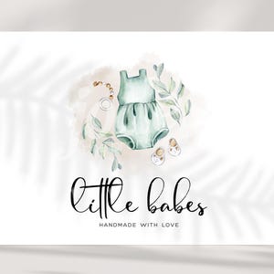 baby logo, boutique logo, clothing logo, childrens logo, toddler logo, handmade logo, botanical logo, premade logo design custom logo design