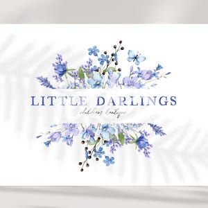 floral logo, childrens logo, boutique logo, butterfly logo, premade logo design, custom branding, doula logo, photographer logo