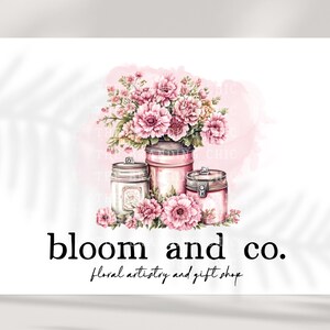 floral logo, vintage logo, botanical logo, aromatherapy logo, spa logo, gift logo,  premade logo design, custom logo design, logo design