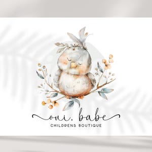 bird logo, childrens logo, boutique logo, nature logo, animal logo, baby logo, floral logo, premade logo design, custom logo design,