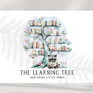 childrens logo, baby logo, tree logo, daycare logo, reading logo, animal logo, books logo, premade logo design, custom logo design,