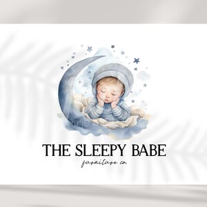 moon logo, snuggle logo, boutique logo, babe logo, children logo, sleepy logo, premade logo design, custom logo design, logo design