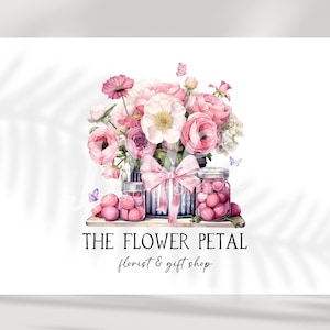 flower logo, petals logo, blossoms logo, floral logo, boutique logo, bloom logo, florist logo, premade logo design, custom logo design