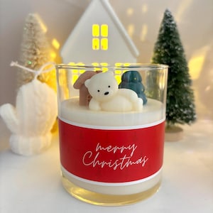 Lazy Bear Christmas Edition | Christmas Decoration | Christmas Gift | Scented Candle | Unique Gift Idea | Holiday Gift | Christmas Candle