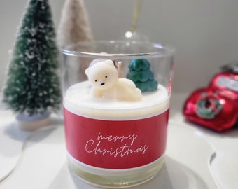 Lazy Bear Christmas Edition | Christmas Decoration | Christmas Gift | Scented Candle | Unique Gift Idea | Holiday Gift | Christmas Candle