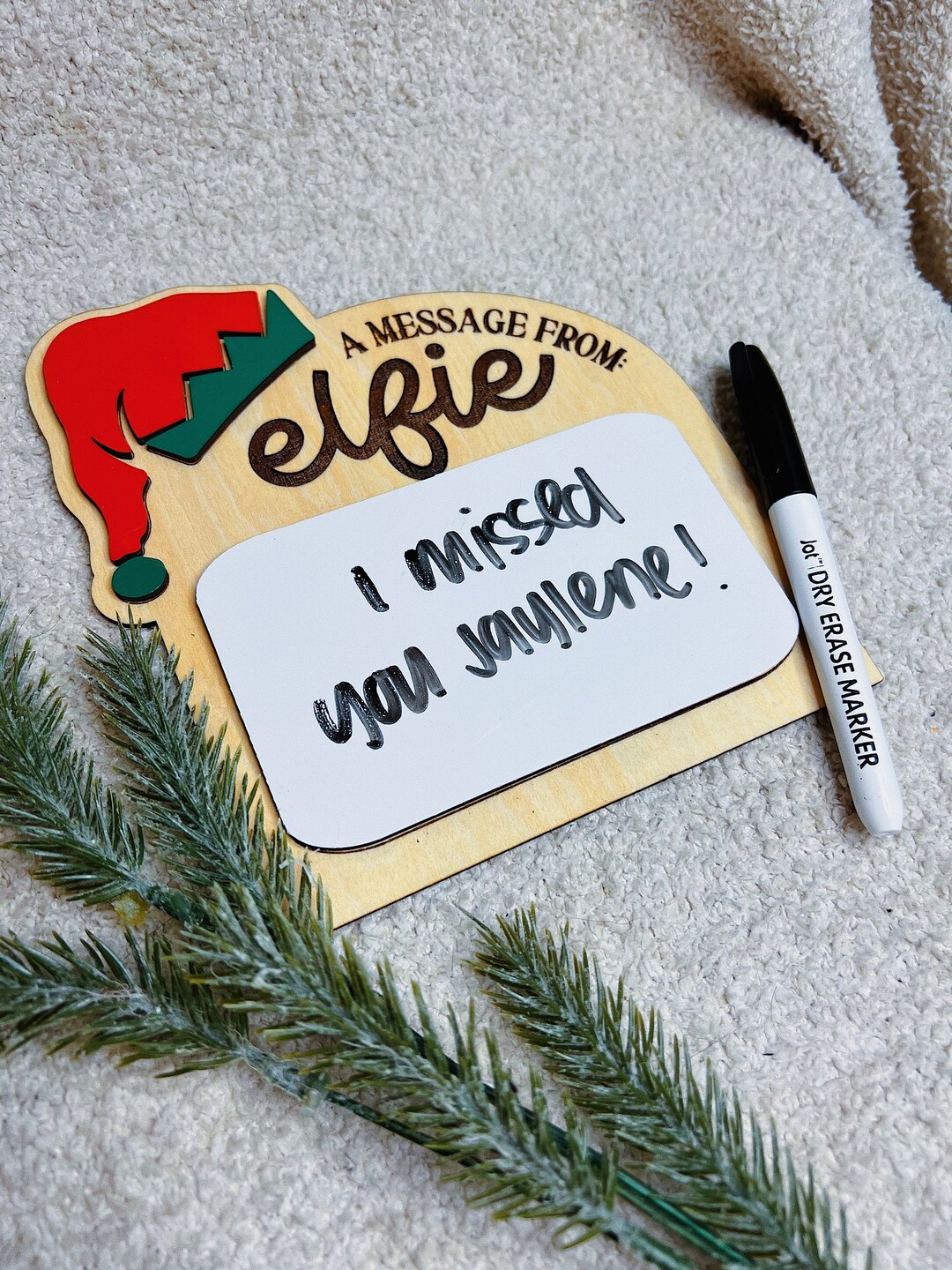 Dry Erase Elf Message Board Elf on the Shelf Board Etsy