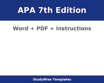 Editable APA 7th Edition Student Paper Template for Word | University Essay Format | Instant Download