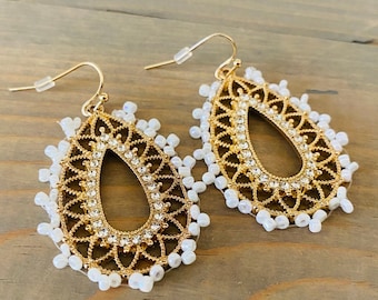 Beautiful Dangle Wedding Earrings  Wedding Jewelry