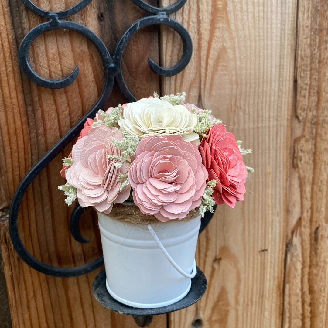 Paper Flower Bucket Wedding Centerpiece Etsy
