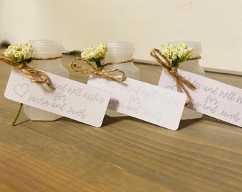 Conjunto personalizado y personalizado de 50 burbujas y deseos para el Sr. y la Sra. Favores de boda