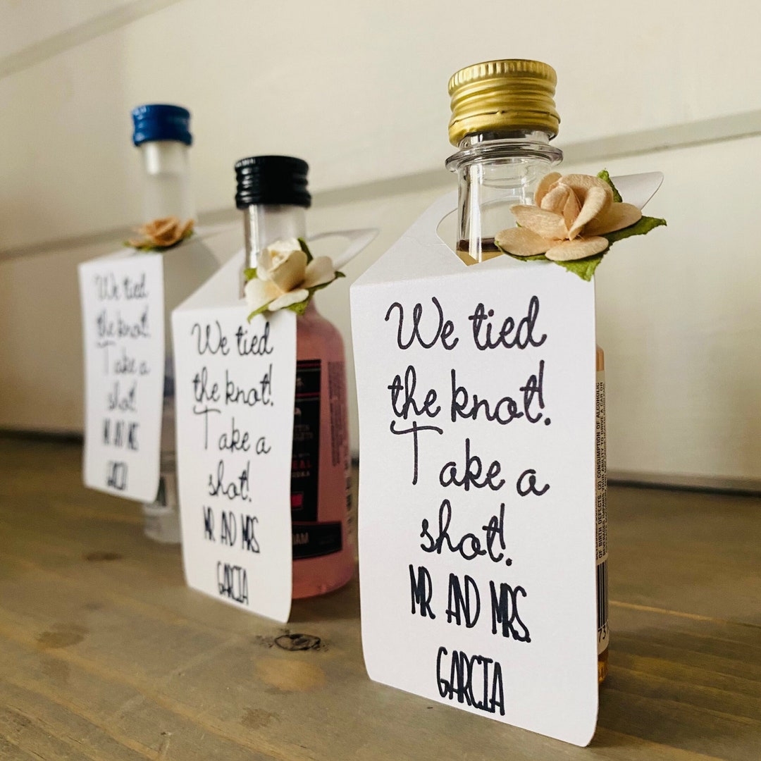 25: Personalized We Tied the Knot Take A Shot Tags for Bottles - Etsy