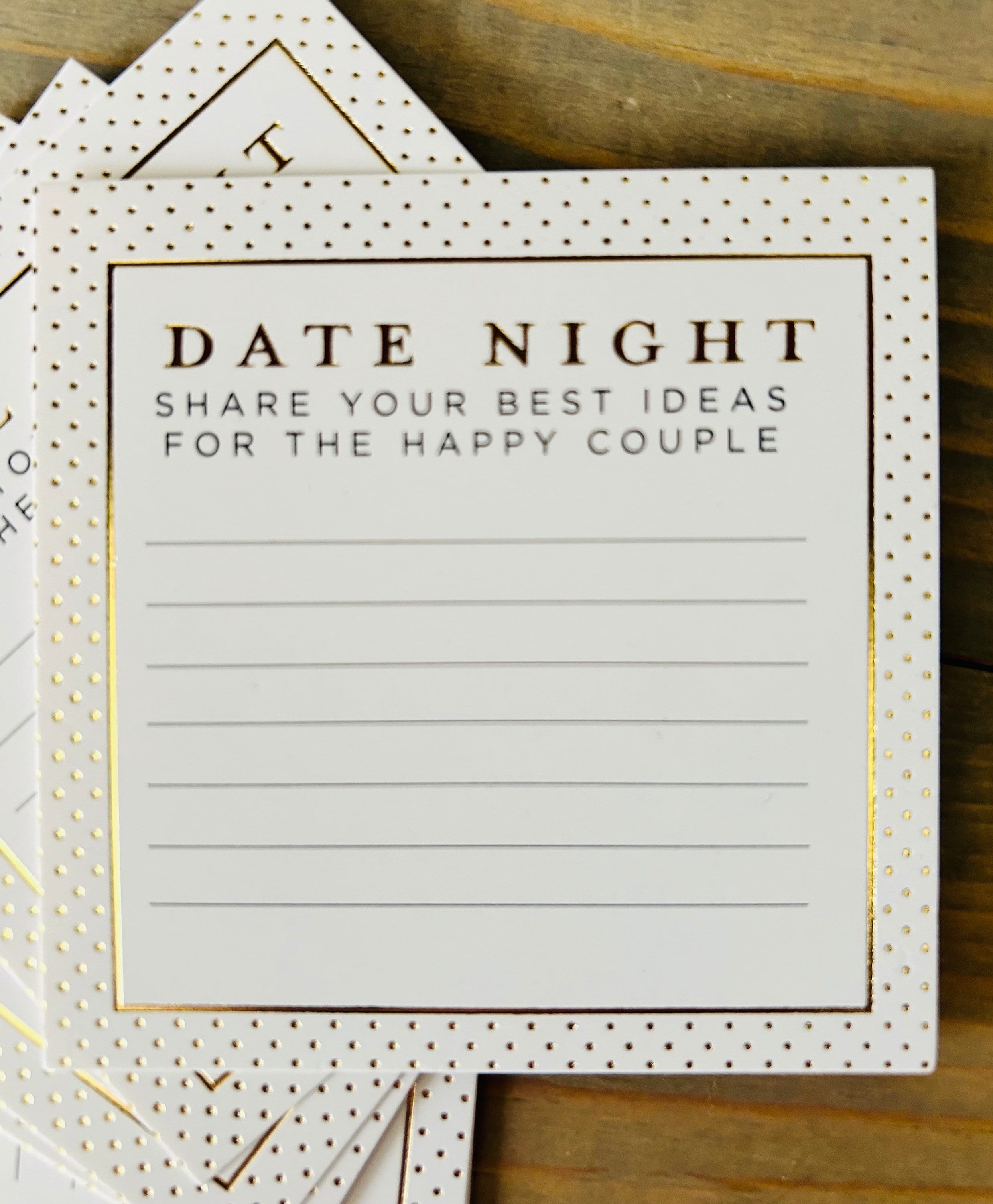 24 Wedding Date Night Advice and Wishes Card Place Setting Perfect ...