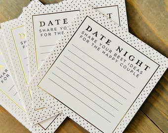 24 Wedding Date Night Advice and Wishes Card Place Setting- Perfect Wedding Add On