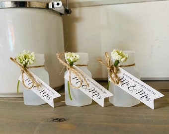 Juego de 50 regalos de boda con burbujas y deseos para el señor y la señora