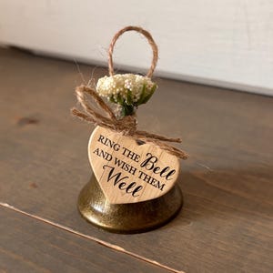Set of 12: Ring the Bell and Wish them Well Rustic Farm Country Wedding Bell Favors