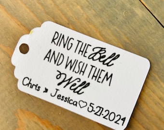 50 Personalized Customized Ring the Bell and Wish Then Well Wedding Bell Tags