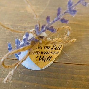 Set of 50 Ring the Bell and Wish them Well White Country Wedding Bells with Lavender image 2