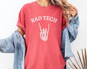 Camiseta Comfort Colors® para Técnico de Radiologia, Técnico de Raios-X, Presente para Técnico de Radiologia, Radiologia Estética, Camiseta com Estampa de Esqueleto, Mãe de Técnico de Radiologia