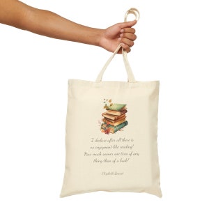 Stolthet och fördom tygkasse | Stolthet och fördom citat | Elizabeth Bennet | Bokcitatväska | Bokliknande gåva | Jane Austen | Canvas bokväska bild 2