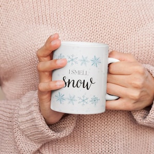 Ich rieche Schnee Becher | Ich rieche Schnee Geschenk | Winter-Becher | Schneeflocke Weihnachtsgeschenk Tasse | Lorelei | Tasse Ich rieche Schnee