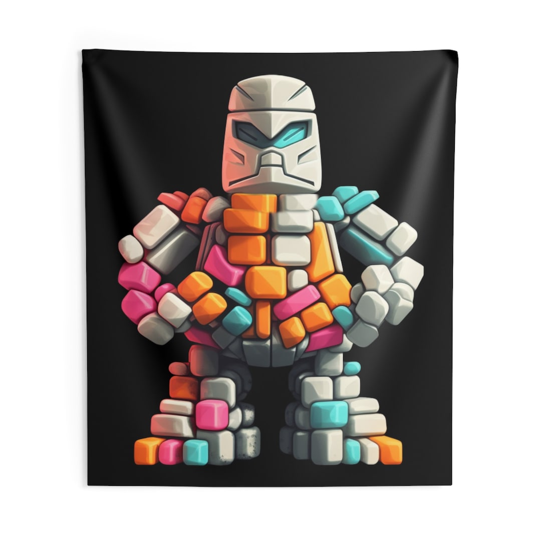 Marshmallow Robot Wall Tapestry Multiple Sizes Available Etsy