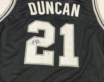 Tim Duncan San Antonio Spurs Signed Basketball Jersey COA