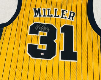 Camiseta de baloncesto de los Indiana Pacers firmada por Reggie Miller (COA)