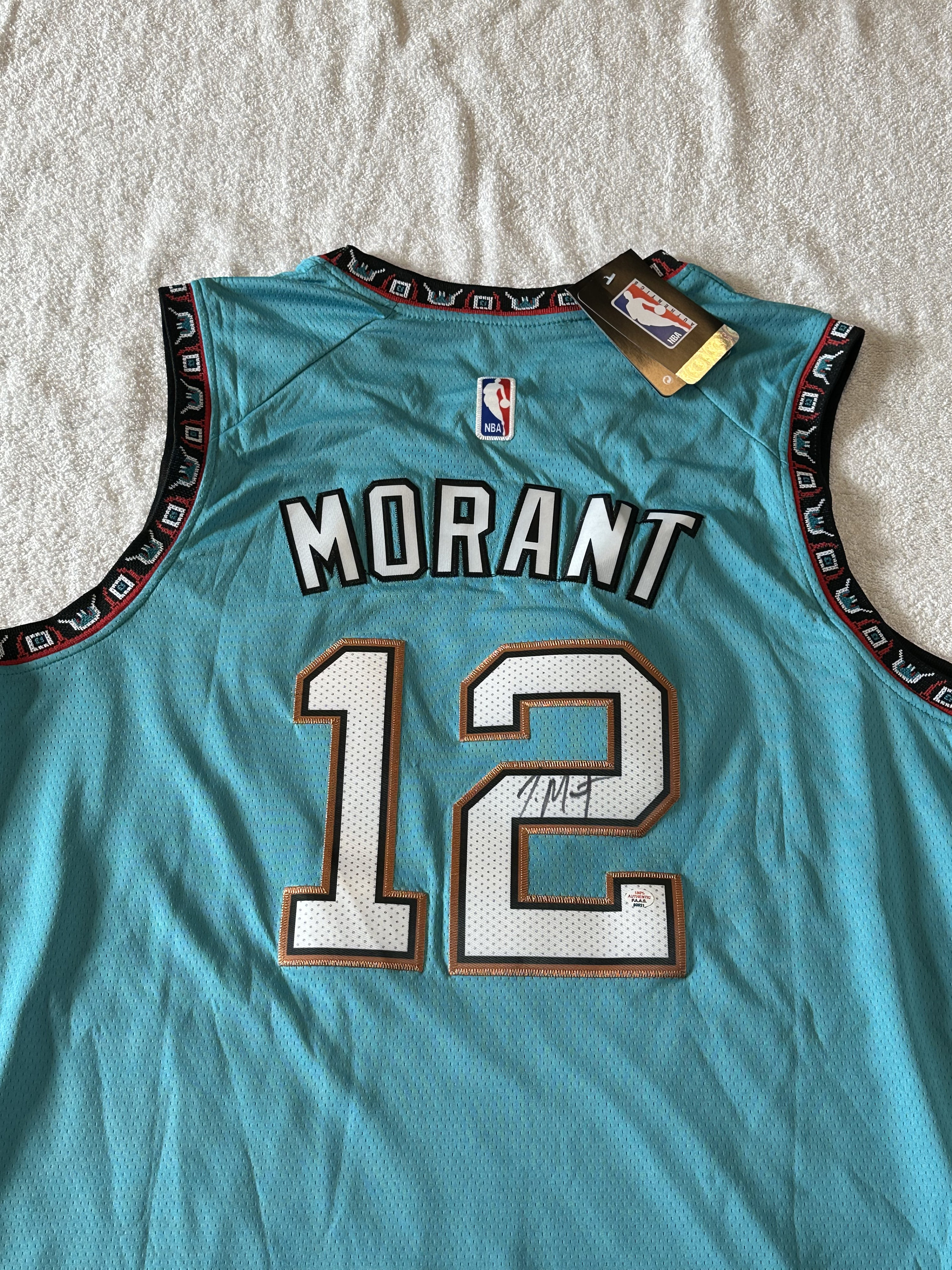 Ja Morant Grizzly Tee JA Morant Signed Memphis Grizzlies Pro Style