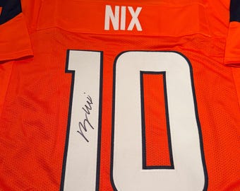 Bo Nix Denver Broncos Signed Football Jersey COA