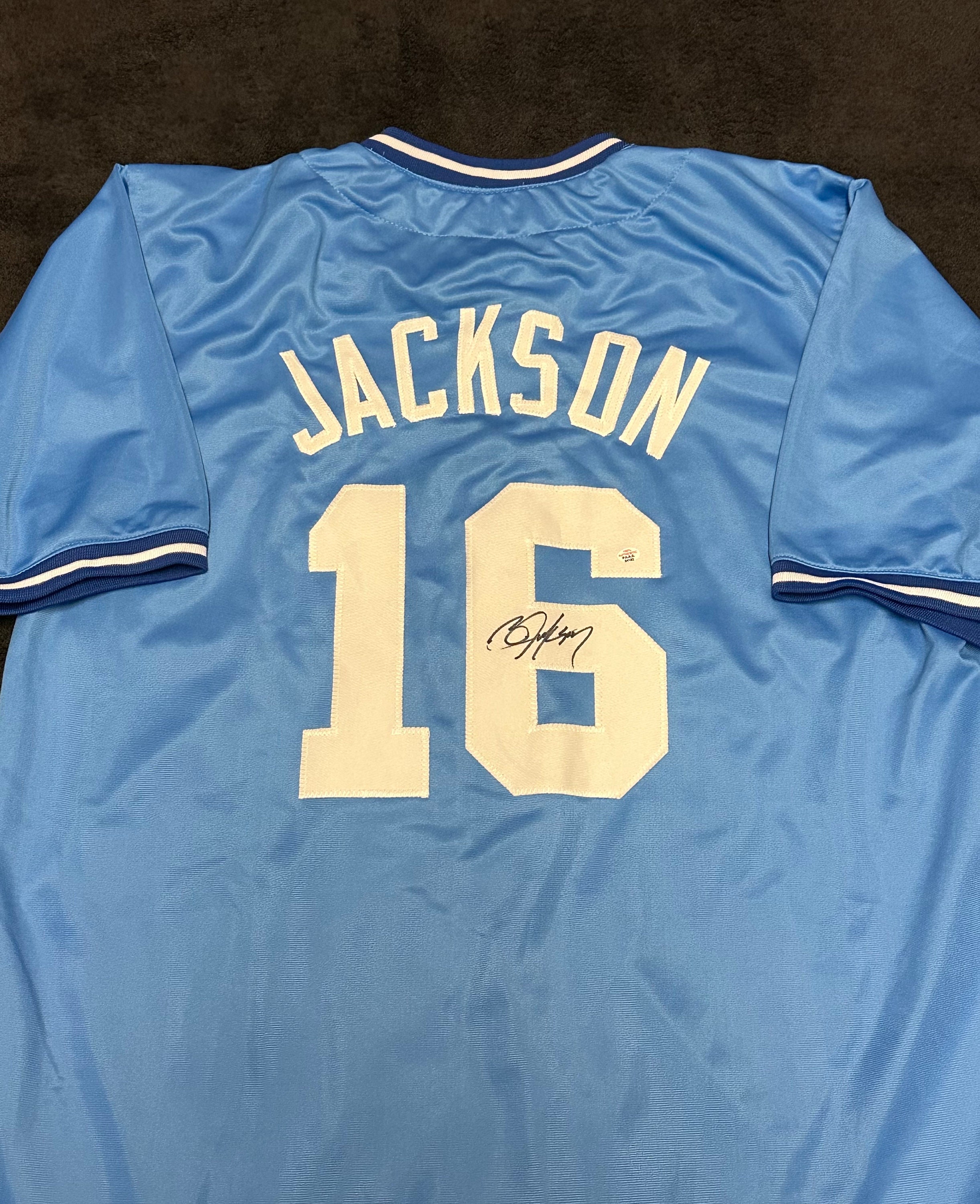 Retro Bo Jackson Kansas City Royals #16 Blue Mens Large Baseball Jersey