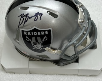 ブロック・バウワーズ直筆サイン入りラスベガス・レイダース ミニヘルメット COA