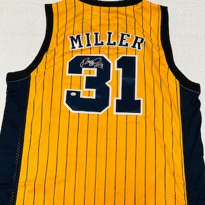 Big & Tall Men's Reggie Miller Indiana Pacers Mitchell and Ness Authentic  White Throwback Jersey