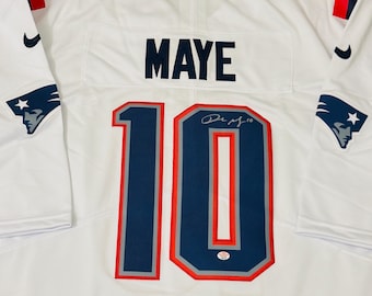 Drake Maye Signed New England Patriots Football Jersey COA