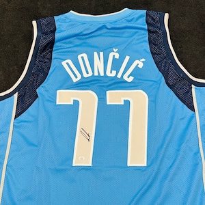 Luka Doncic Autographed City Blue Dallas Mavericks Jersey JSA