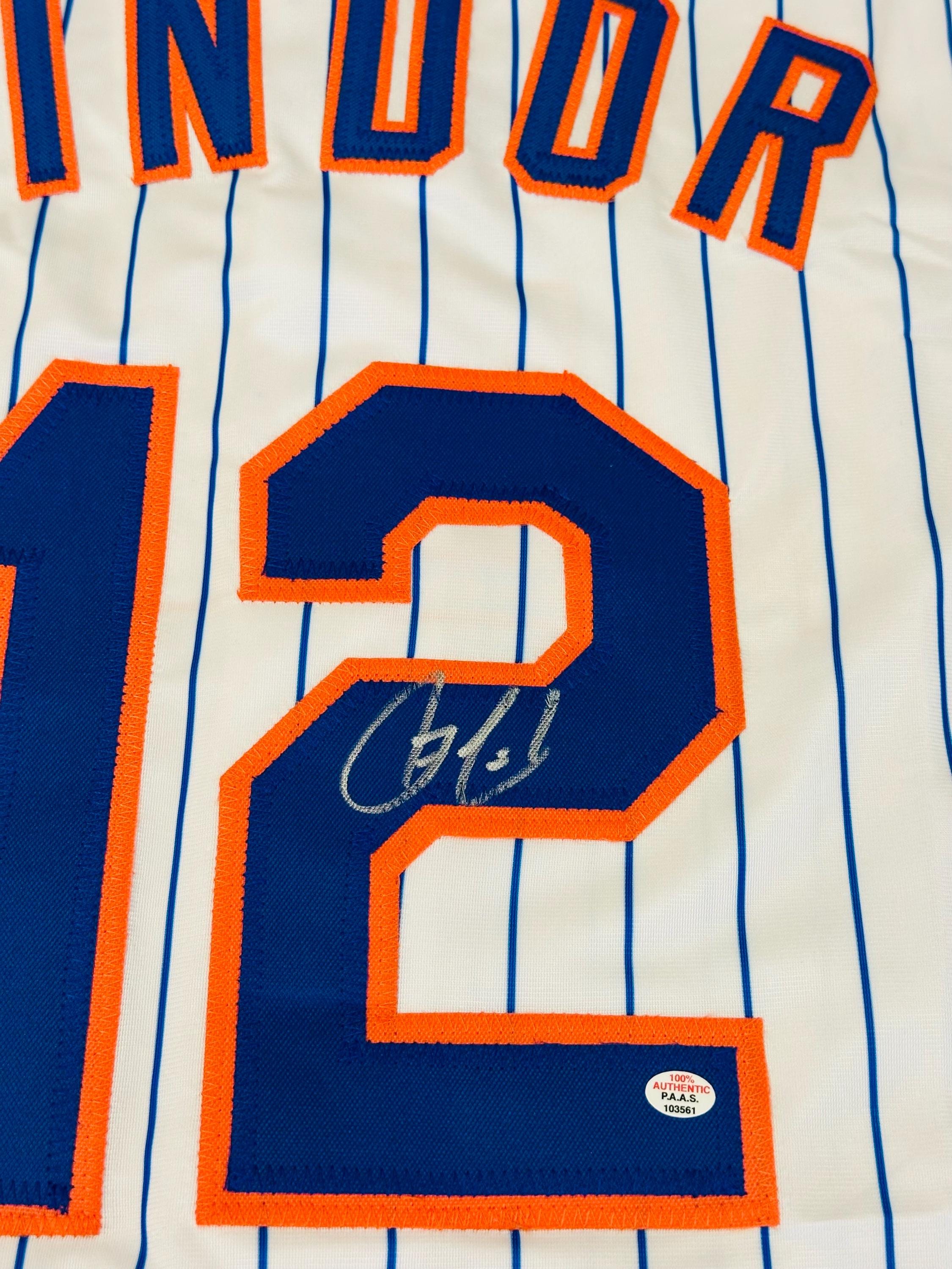 フランシスコ・リンドーア直筆サイン入りニューヨーク・メッツ ベース