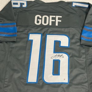 Jared Goff Signed Detroit Lions Football Jersey COA
