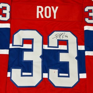 Patrick Roy Montreal Canadiens podpisał koszulkę hokejową COA