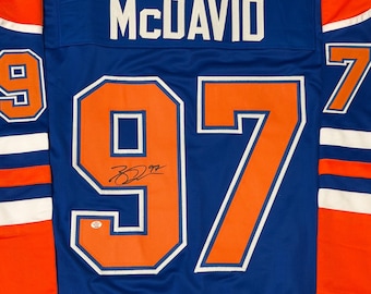 Camiseta de hockey firmada por Connor McDavid de los Edmonton Oilers (COA)