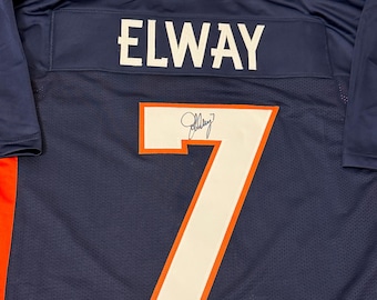 Camiseta de fútbol firmada por John Elway de los Denver Broncos (COA)