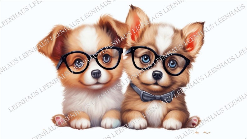 Cute Dogs and Cat Digital Wall Art, Printable Wall Art, Wall Art ...