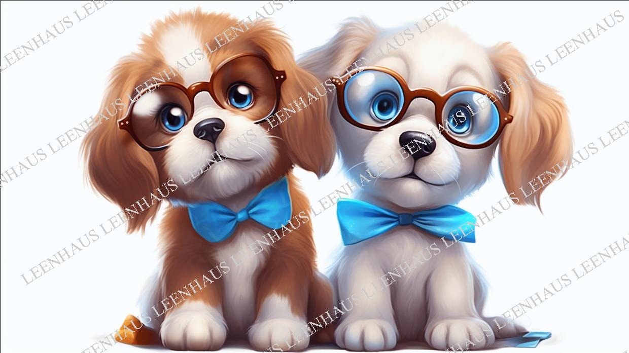 Cute Dogs and Cat Digital Wall Art, Printable Wall Art, Wall Art ...