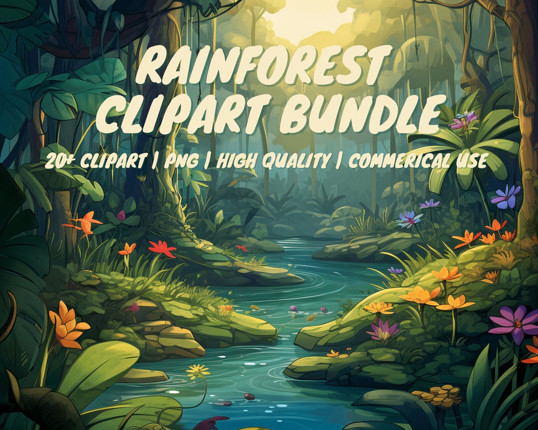 Rainforest Digital Clipart Pack | Commercial Use | PNG | Jungle Animals ...