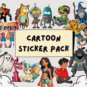 Retro Cartoon Stickers | 2000s Nostalgia | Planner Decals | Digital Download PNG | Goodnotes Compatible | Creative Scrapbooking |Instant Use
