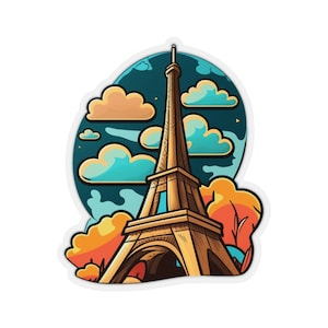 Eiffel-Tower-Sticker-Paris-Kiss-Cut Stickers