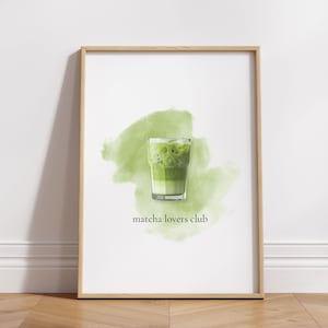 Matcha Lovers Club Kunstdruck: Trendiges Grüntee-Poster (Digitaler Download) SVG PNG JPG